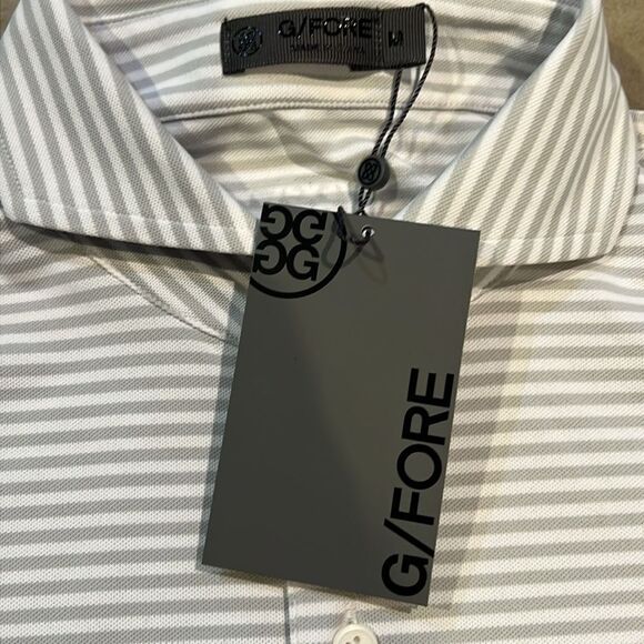 NEW G/Fore FEEDER STRIPE TECH PIQUÉ MODERN SPREAD COLLAR POLO C29 - Picture 7 of 7